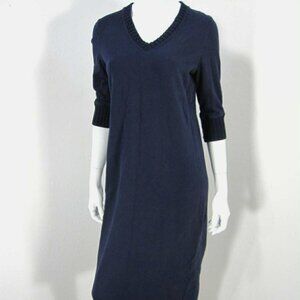 Lauren Ralph Lauren 3/4 Sleeve V Neck Cotton Dress size Medium